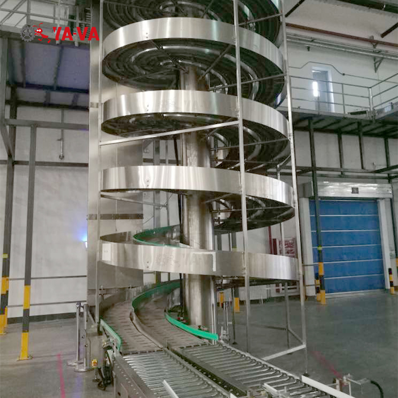 Double Lane Vertical Chain Spiral Conveyor for Cell Aging