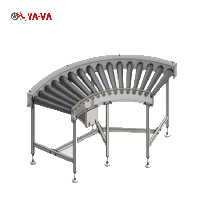 degree chain driven curved roller conveyor