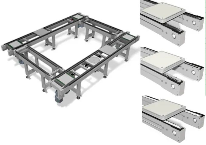 Pallet conveyors to track and carry product carriers (2)