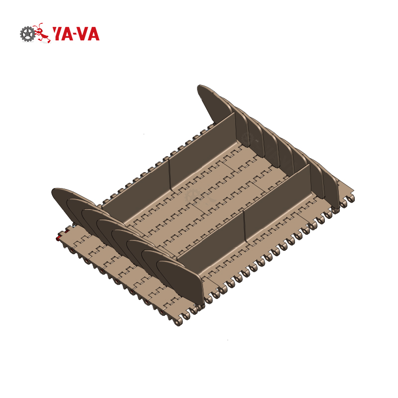 Factory direct production POM modular conveyor belt with flight and side walls